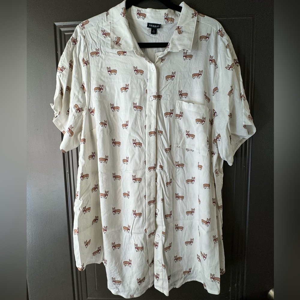 Corgi button up shirt